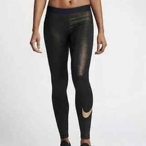Nike Dri-Fit Black Gold Sparkly Leggings